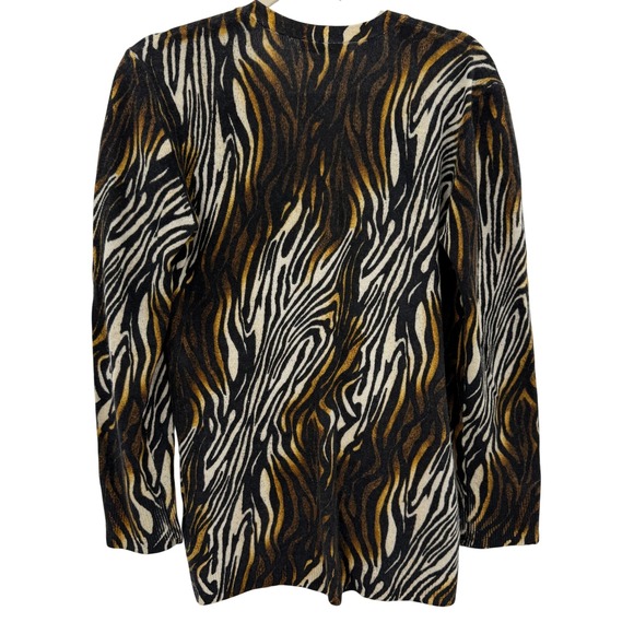 Equipment Femme Animal Zebra Print Cashmere Cardigan Sweater XS V Neck Pockets - Picture 3 of 8